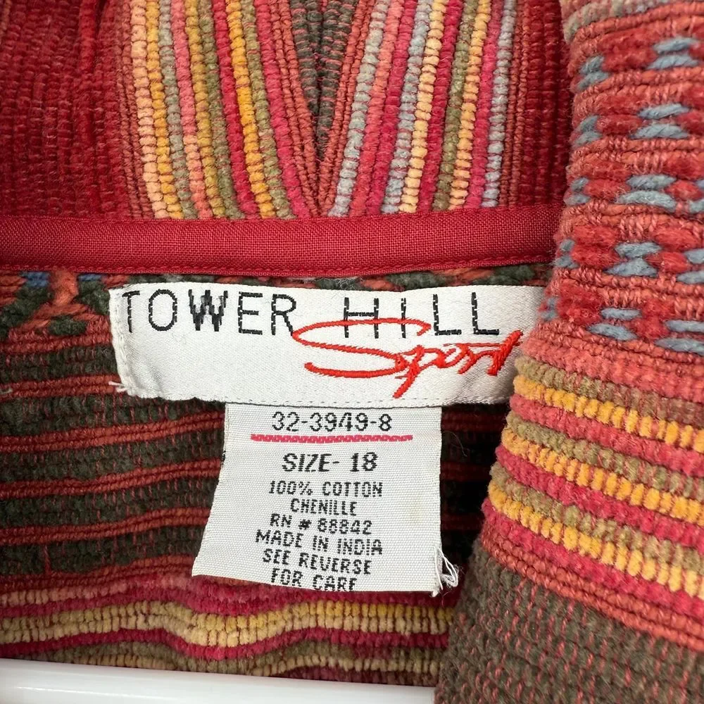 Women's vintage tower hill sports textured blazer‎ jacket western Aztec size 18